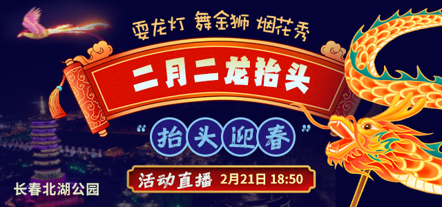 耍龙灯舞金狮烟花秀——二月二长春北湖公园“抬头迎春”活动直播